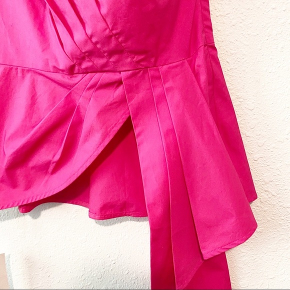 SELF-PORTRAIT One Shoulder Top Fuchsia - Picture 5 of 13